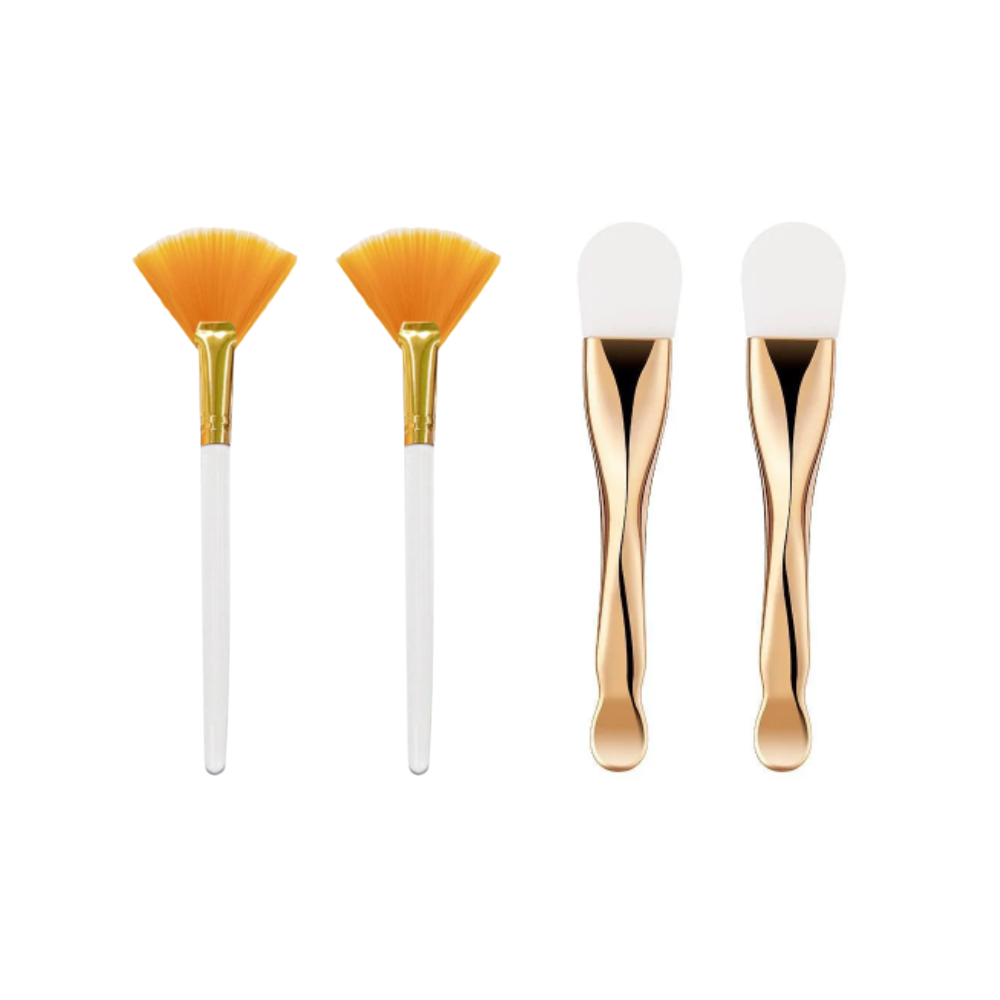 Aplicador Silicone + Pincel Dourado (2 Peças de cada)